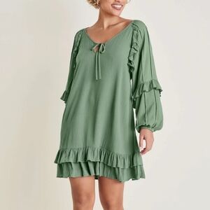 Mini Ruffle Sleeve Dress